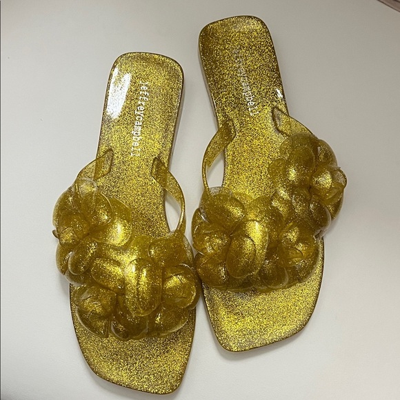 Jeffrey Campbell Shoes - JEFFREY CAMPBELL Glitter Thong Flower Sandals Size 7